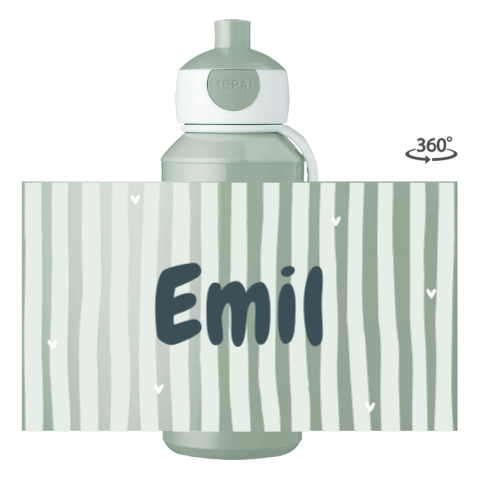 Mepal pop-up Trinkflasche Campus Streifen, Namen und Herzchen