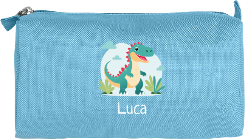 Federmäppchen mit Name und Dino