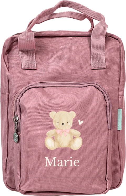 Niedlicher Rucksack mit Teddy und Namen