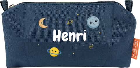 Personalisierbares Federmäppchen mit Weltraumthema und Namen