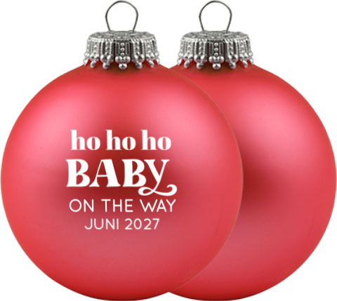 Weihnachtskugel als Schwangerschaftsankündigung ho ho ho
