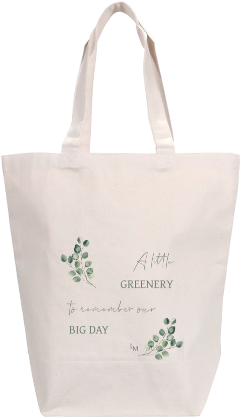 Botanischer Gastgeschenkbeutel zur Hochzeit mit Eukalyptuszweigen