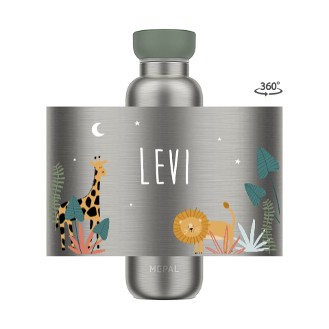 Mepal Thermosflasche mit Name und Dschungel-Design