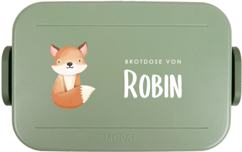 Mepal To Go Brotdose mit Namen und Füchschen