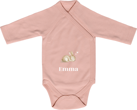 Baby-Body langarm mit Häschen und Name