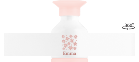 Dopper Edelstahl MINI mit Namen und Blumenmuster 