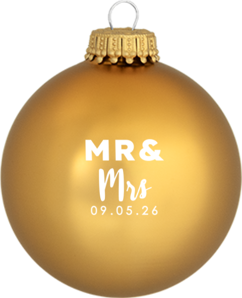 Weihnachtskugel Personalisiert - MR & MRS Datum Design