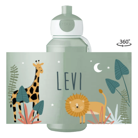 Mepal Trinkflasche rundum personalisiert mit Dschungel-Design