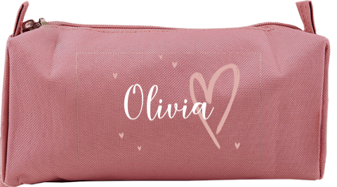 Federmäppchen mit Namen und Herz