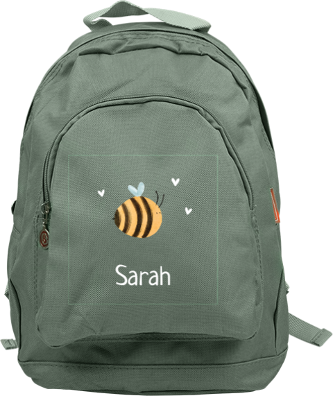 Rucksack Junior mit froher Biene und Namen