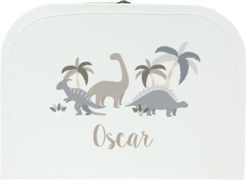 Spielkoffer mit Namen und Dino Motiv
