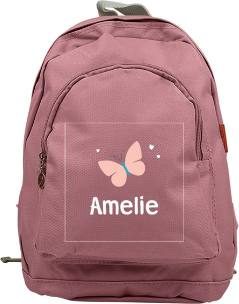 Rucksack Junior mit Schmetterling und Name