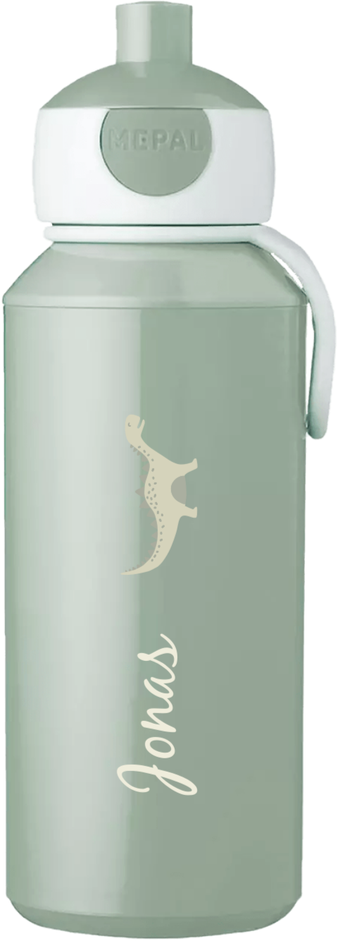 Personalisierte Mepal Pop Up Trinkflasche mit Namen und Dinosaurier