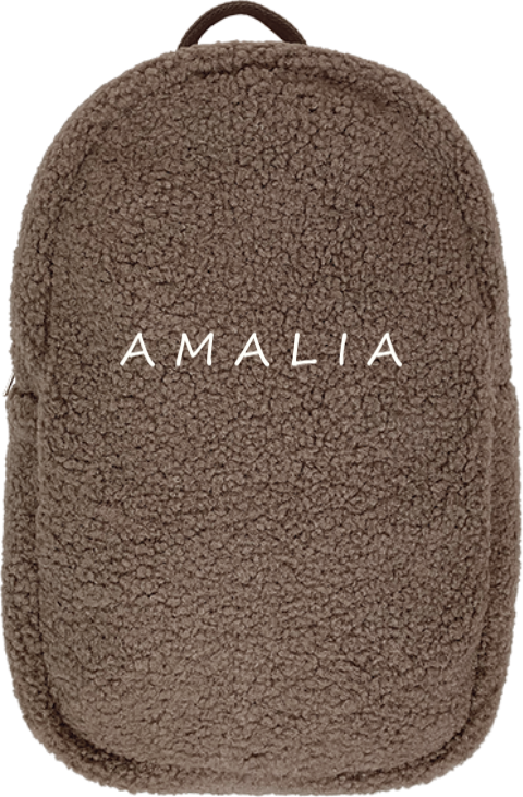 Kitarucksack aus Teddystoff mit Namen