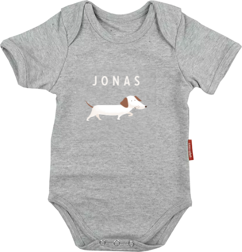 Niedlicher Body mit Namen und Dackel