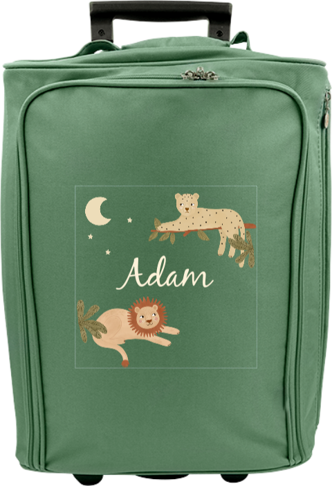 Niedlicher Kindertrolley mit Namen und Wildkatzen