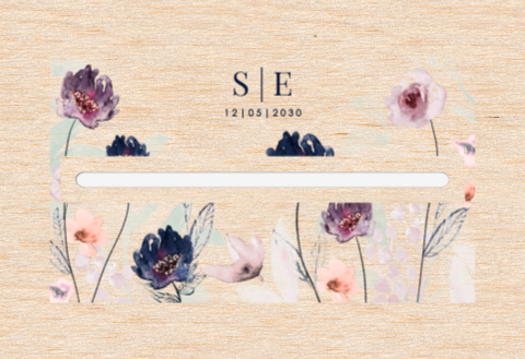 Kartenbox Hochzeit mit Aquarell Blumen