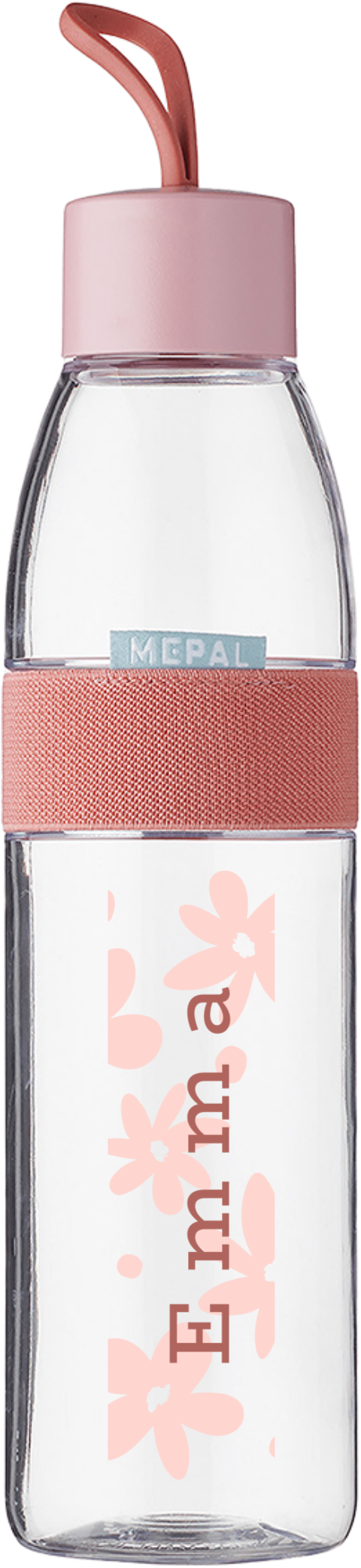 Mepal Trinkflasche mit Name und Blumenmotiv