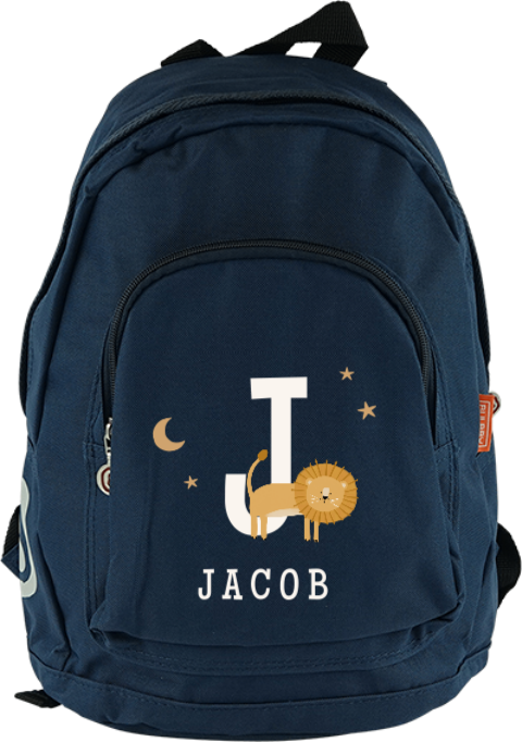 Rucksack Junior mit Namen und Löwe