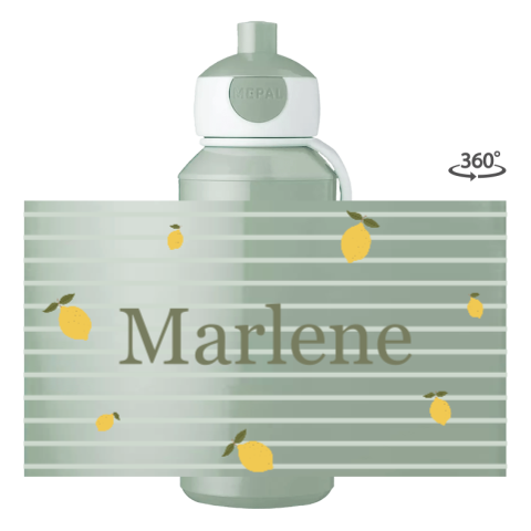 Mepal pop-up Trinkflasche Campus mit Streifen und Zitronen