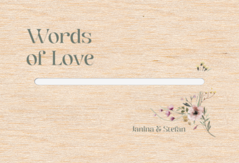 Kartenbox Hochzeit mit eleganter Blumenranke und großer Schrift