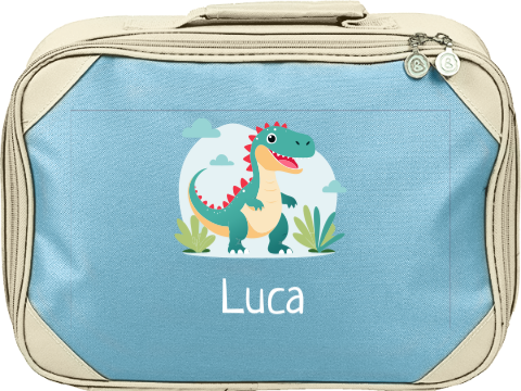 Niedlicher Reisekoffer für Kinder mit Namen und Dino