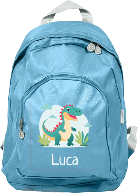 Personalisierter Kinderrucksack mit Dino und Namen