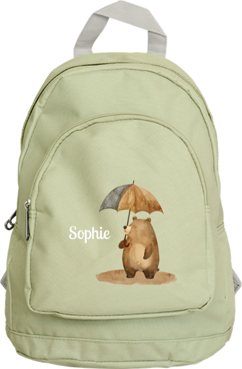 Niedliche Kinderschultasche mit Bären und Namen