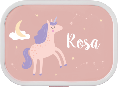 Personalisierte Mepal Lunchbox Campus mit namen und Einhorn