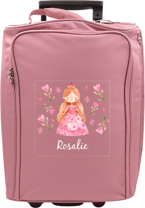 Kindertrolley mit Namen, Prinzessin und Blumen