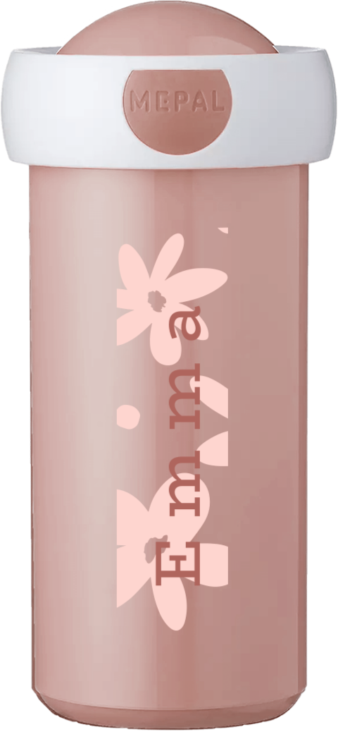 Mepal Campus Trinkflasche mit Name und Blumenmotiv