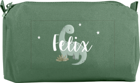 Federmäppchen mit Dino und Namen des Kindes