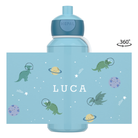 Mepal pop-up Trinkflasche Campus mit Dino im Weltraum