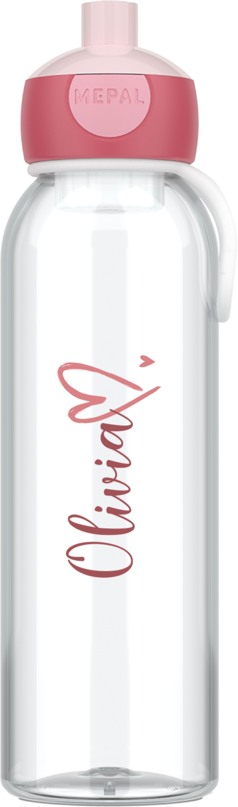 Schlichte Mepal Flasche mit Namen und Herzen
