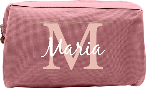 Schlichte Kulturtasche mit Initialien und Namen