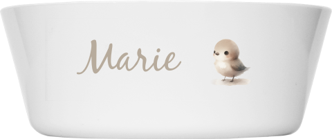 Personalisierbare Müslischale für Kinder mit Vogel Motiv