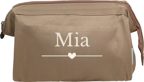 Kulturtasche mit Namen und Herz