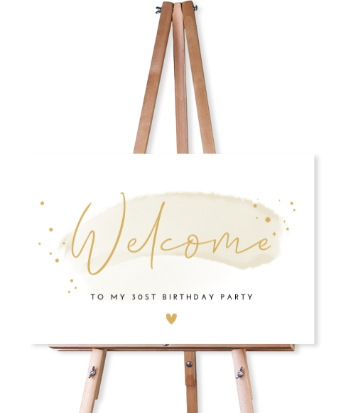Willkommensschild zum 30 Geburtstag
