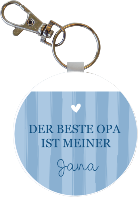 Schlüsselanhänger zum Vatertag "Bester Opa" mit blauer Schrift