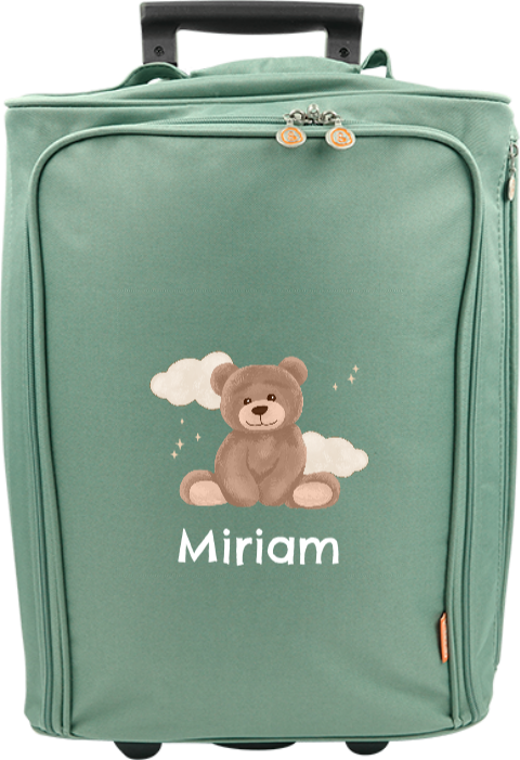 Niedlicher Kindertrolley mit Namen und Teddy