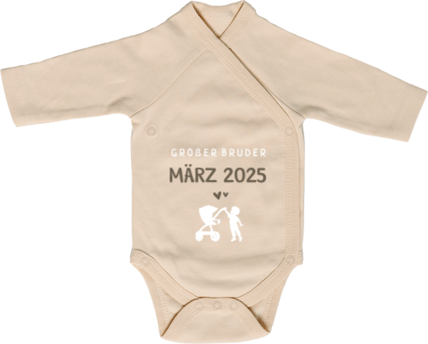 Baby-Body langarm mit großem Bruder mit Kinderwagen