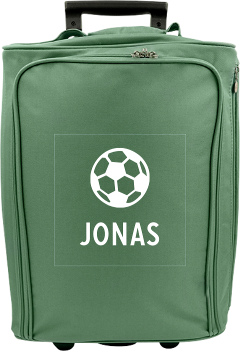 Personalisierter Trolley mit Fußball und Namen