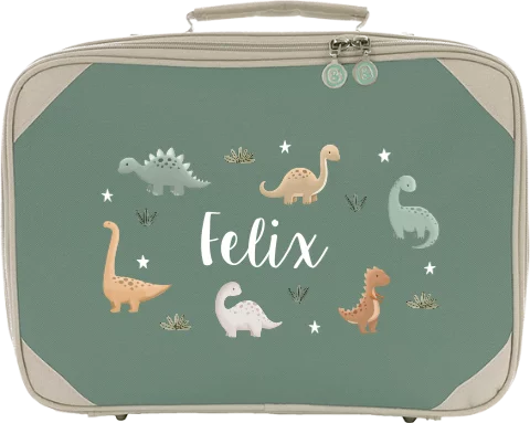 Personalisiertes Lunchbox-Set Mit Dino-Motiv – Individuell Bedruckt Mit Namen, Stapelbar, Für Schule & Kita (18,2 X 12,4 X 5,8 Cm)