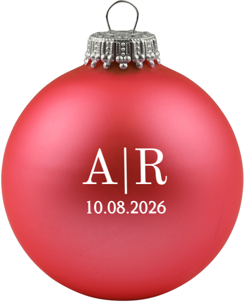 Namens-Weihnachtskugel mit Datum - Weihnachtskugeln Personalisiert