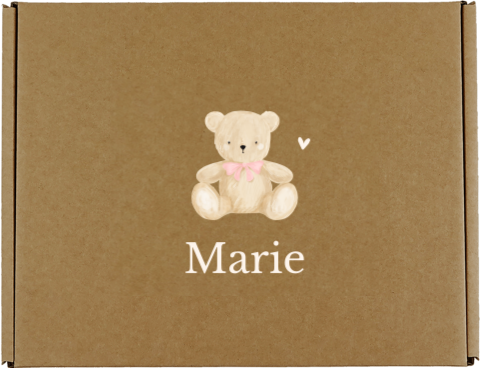 Geschenkbox mit Teddy und Name