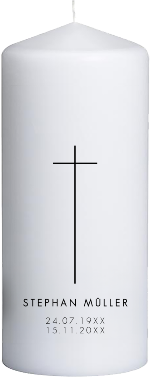 Trauerkerze mit Kreuz – schlicht & christlich