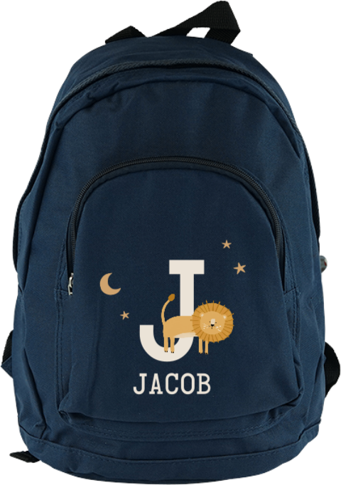 Rucksack Junior mit Namen und Löwe