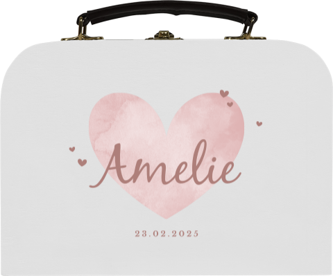 Personalisierter Kinderkoffer mit Namen und Herzen