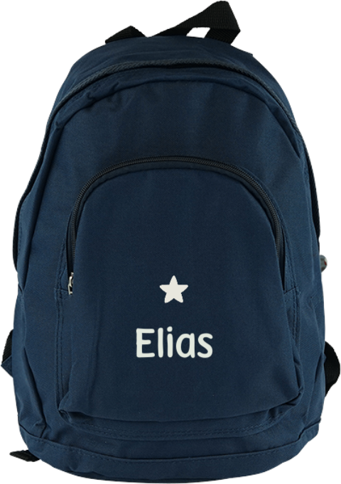 Schlichter Kinderrucksack mit Stern und Namen