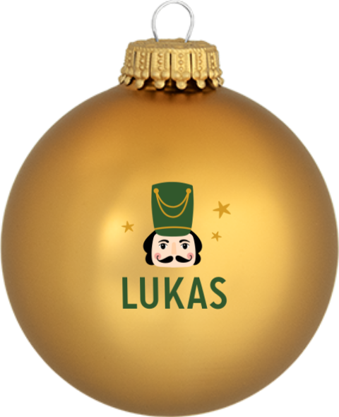 Personalisierte Weihnachtskugel mit Nussknacker und Namen
